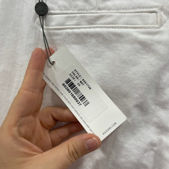 Anthropologie AG Juliette Mid-Rise Trouser Jeans Nautical Wide Leg Crop 25 White - Picture 9 of 14